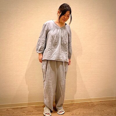 無印良品／大きいサイズXL／婦人　ふんわりしぼガーゼパジャマピンクとで2点 無印良品／大きいサイズXL／婦人ふんわりしぼガーゼパジャマ